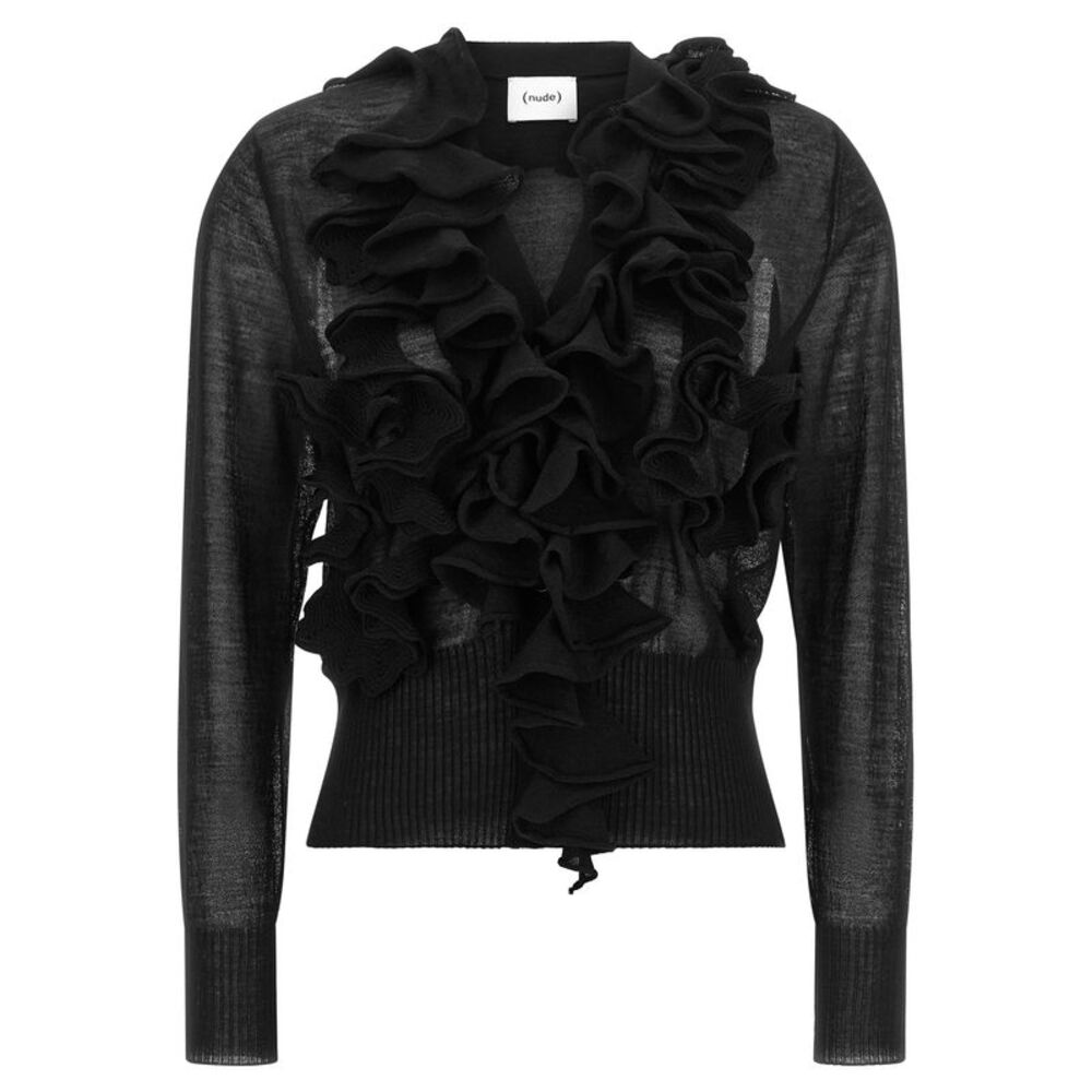 Nude Women Ruffle Cardigan